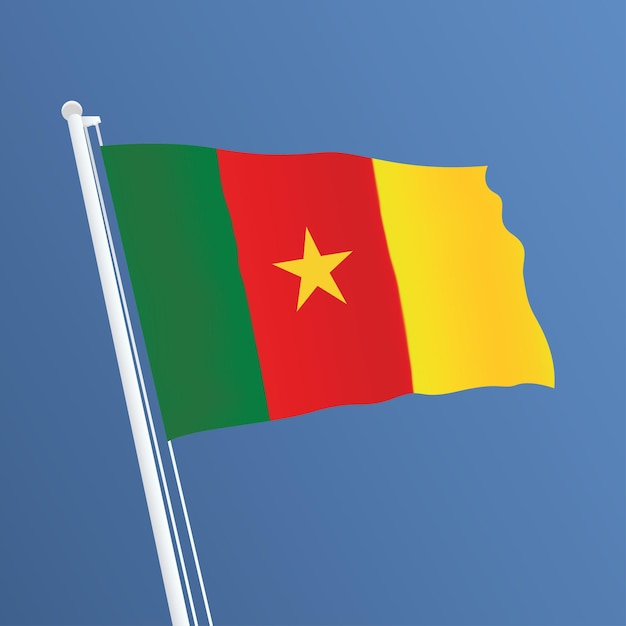 Vector cameroon waving flag design and cameroon flag design
