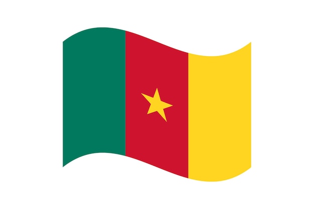 cameroon wavy flag digital vector illustration fluttering flag