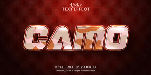 Camo text cartoon style editable text effect