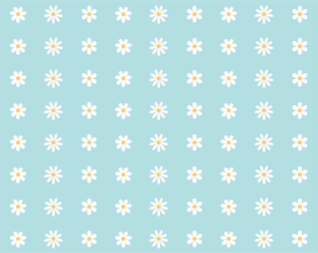 Camomiles pattern on blue background vector illustration