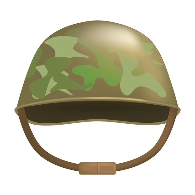 Vector camouflage helmet mockup realistic illustration of camouflage helmet vector mockup for web design isolated on white background