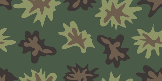 ベクトル カモフラージュの水平背景 無縫のパターン 無限の軍隊の背景 軍事塗料
