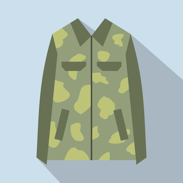 Camouflage jas platte pictogram militaire jas voor web en mobiele apparaten