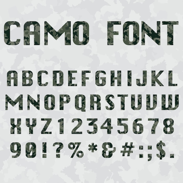 camouflage lettertype