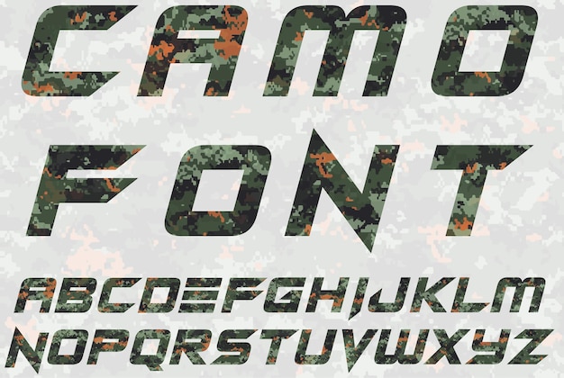 Vector camouflage lettertype