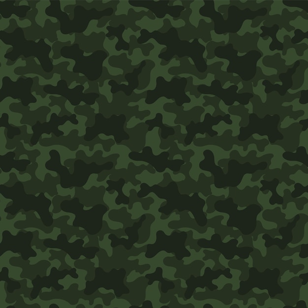 Camouflage military dark green seamless pattern