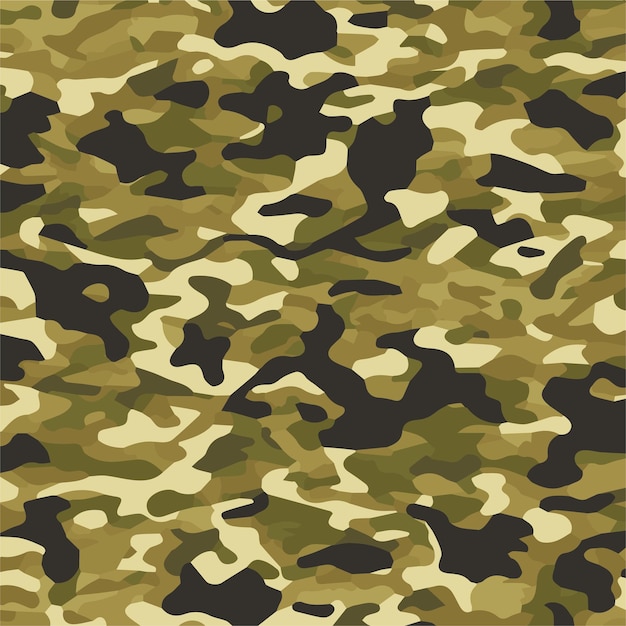 Camouflage naadloos patroon Trendy stijl camo herhalen print Vector illustratie Kaki textuur