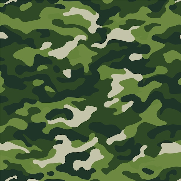 Camouflage naadloos patroon Trendy stijl camo herhalen print Vector illustratie Kaki textuur