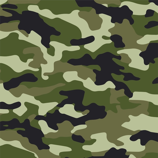 Camouflage naadloos patroon Trendy stijl camo herhalen print Vector illustratie Kaki textuur