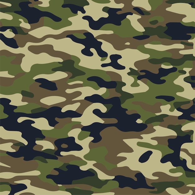 Camouflage naadloos patroon Trendy stijl camo herhalen print Vector illustratie Kaki textuur