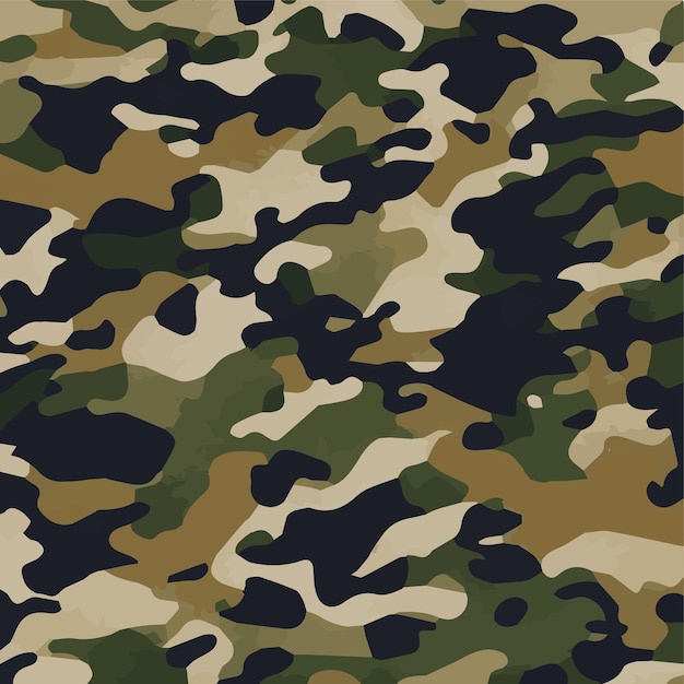 Vector camouflage naadloos patroon trendy stijl camo herhalen print vector illustratie kaki textuur