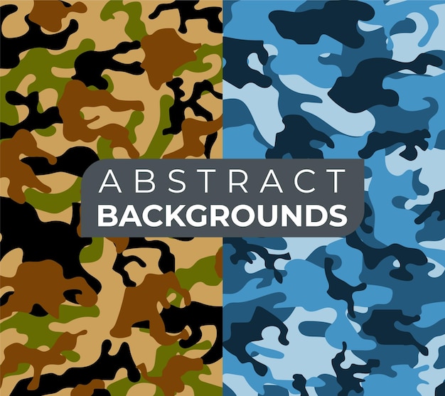 Camouflage patroon achtergronden collectie vector