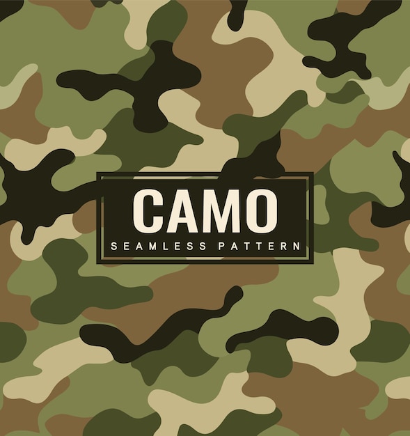 Camouflage pattern background vector Classic clothing style masking camo repeat print