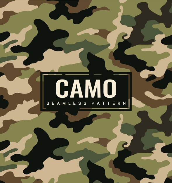 Camouflage pattern background vector classic clothing style masking camo repeat print
