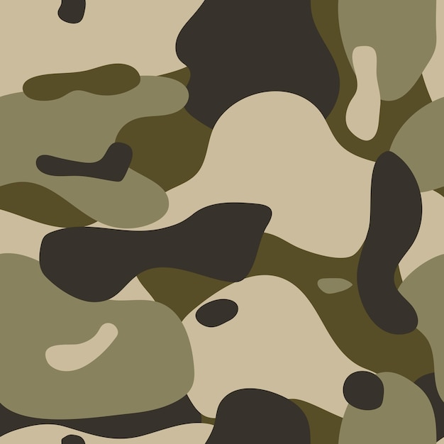 Camouflage seamless pattern green black and khaki color vector background army theme