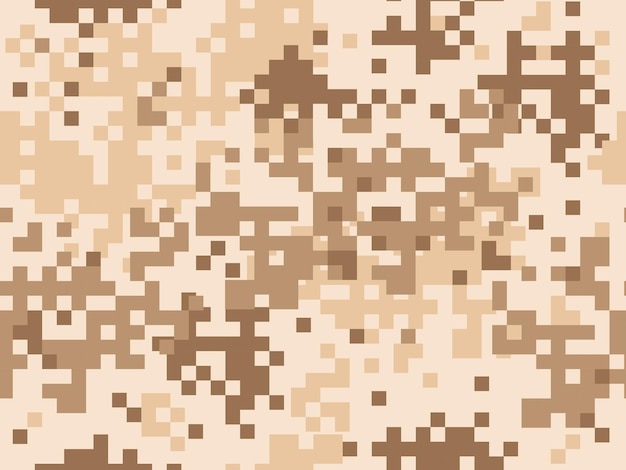 Vector camouflage seamless pattern khaki digital pixel tiles woodland military textile