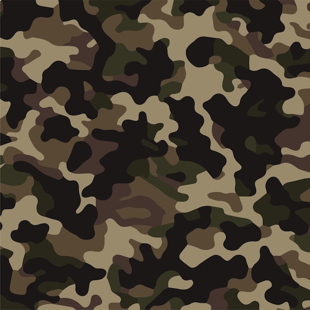 Camouflage seamless pattern Trendy style camo repeat print Vector illustration Khaki texture