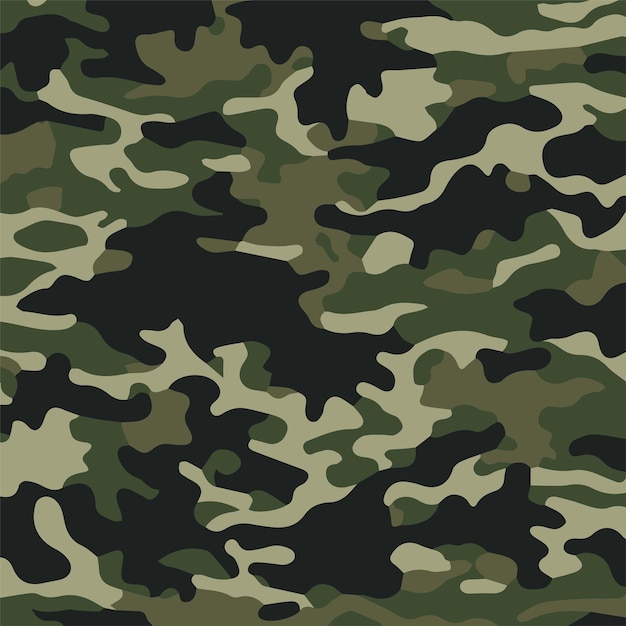 Camouflage seamless pattern Trendy style camo repeat print Vector illustration Khaki texture