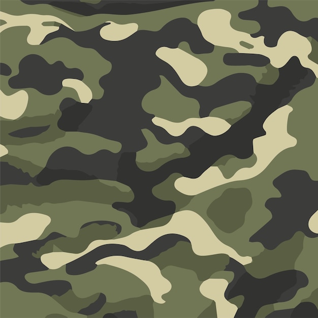 Camouflage seamless pattern Trendy style camo repeat print Vector illustration Khaki texture