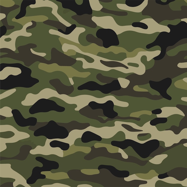Vector camouflage seamless pattern trendy style camo repeat print vector illustration khaki texture