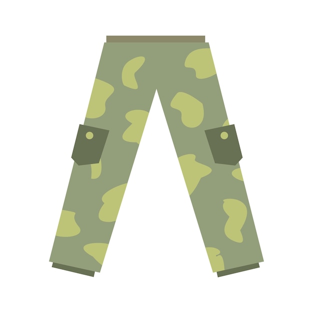 Vector camouflage trousers flat icon isolated on white background