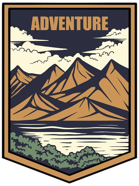 Camp adventure vector logo mountain premium logo vector design for badge sticker emblem etc