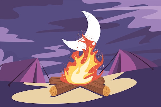 Camp bonfire card