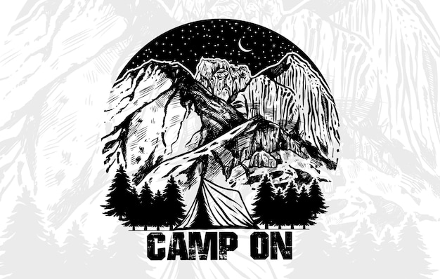 Camp onCampingTシャツのデザイン