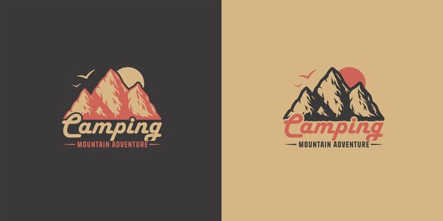 Camp emblem of mountain for camping outdoor trip