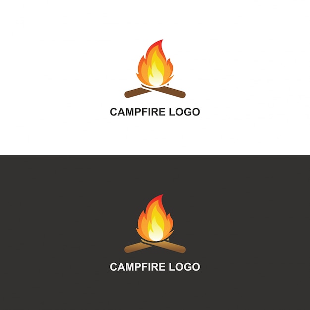 Camp fire logo design