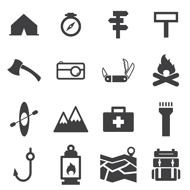 Camp icon set