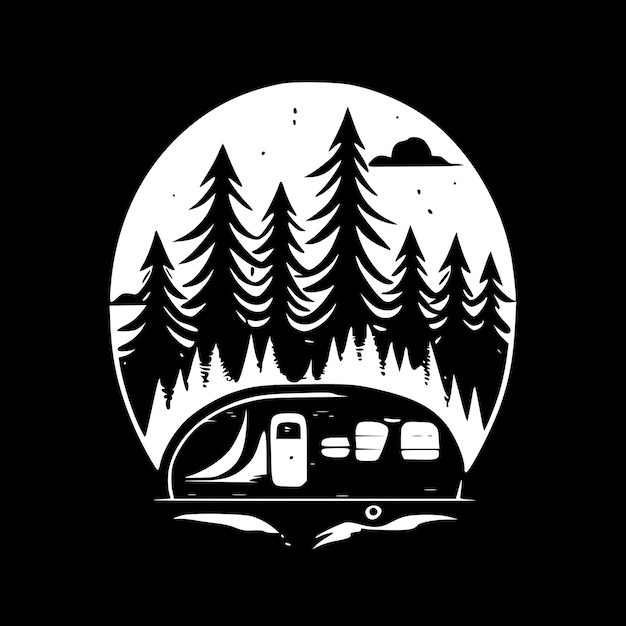 Vector camp minimalist and flat logo vector illustration
