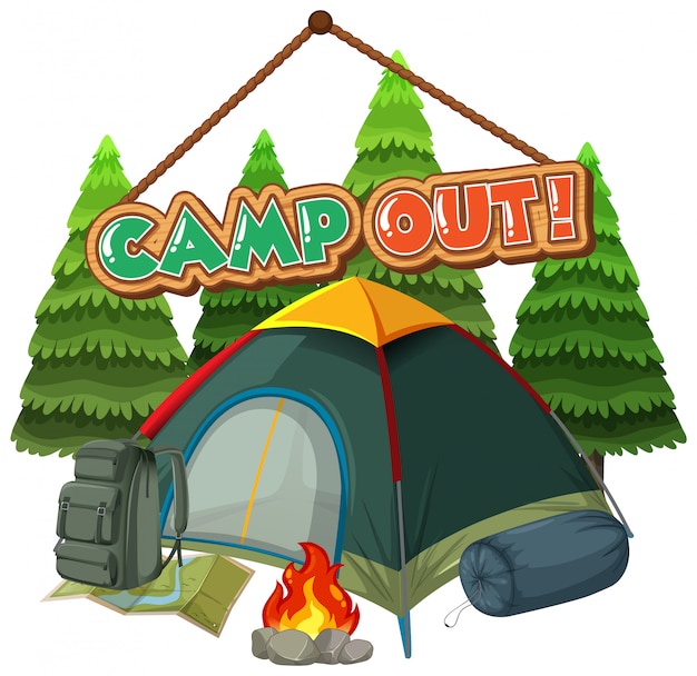 разбить лагерь с палаткой в парке