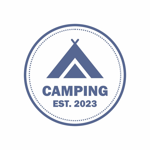 camp with emblem logo adventure logo