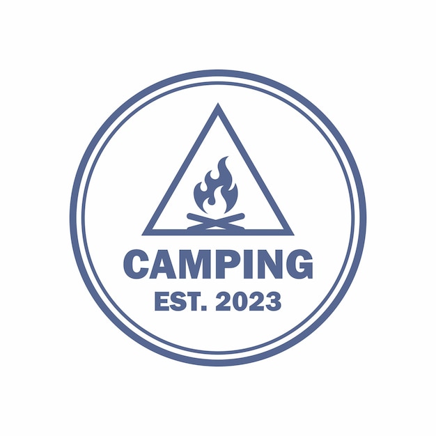 camp with emblem logo adventure logo