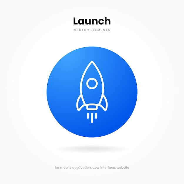 Campagnelanceringspictogram, raketsymbool, ruimteschippictogram. Ruimteschip symbool. Project opstarten icoon.