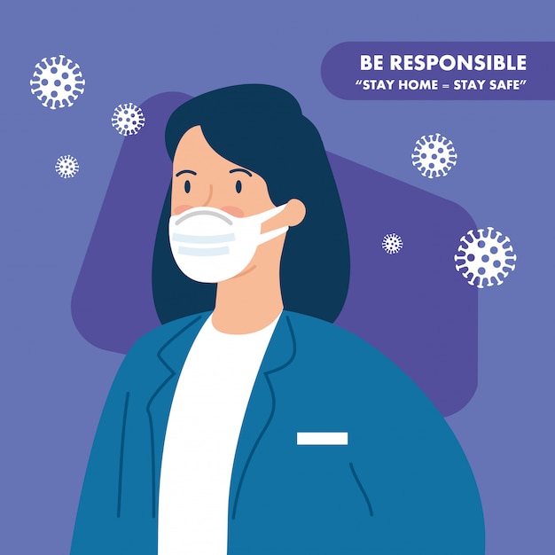 Campaign of be responsible stay at home with doctor female