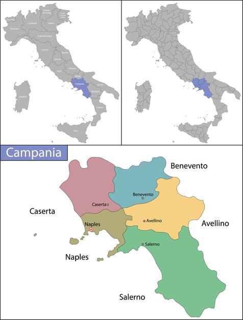 Campania is an administrative region of italy located on the south-western portion of the italian peninsula