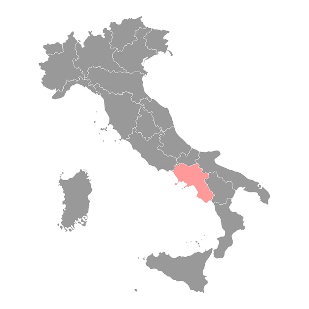 Campania Map Region of Italy Vector illustration