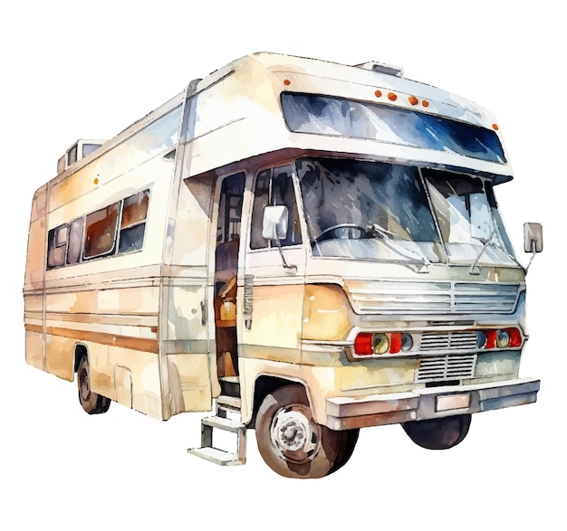 Camper aquarel illustratie