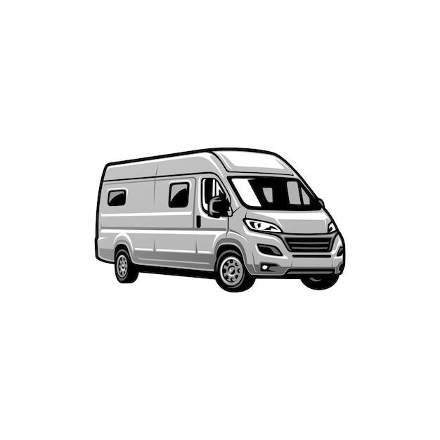 Camper camper van RV logo vector