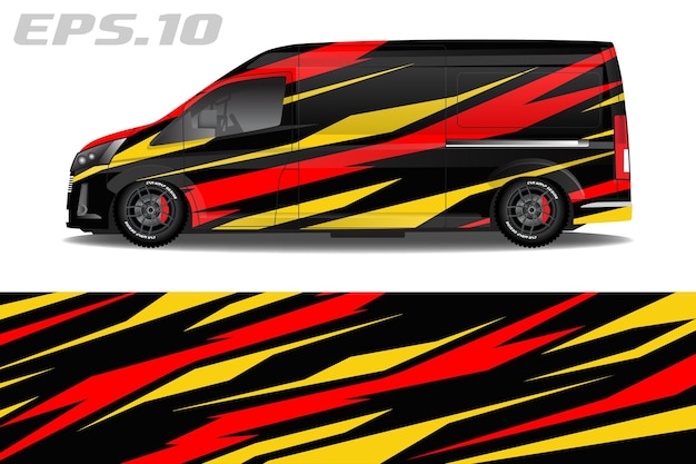 Camper car wrap design vector for vehicle vinyl stickers and automotive decal livery