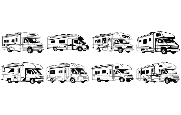 camper caravan motorhuis vector Silhouette motorhuis silhouette