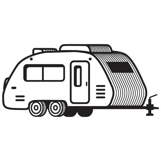 Vector camper caravan