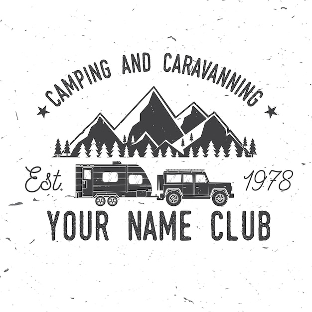 Camper en caravaning club vectorillustratie