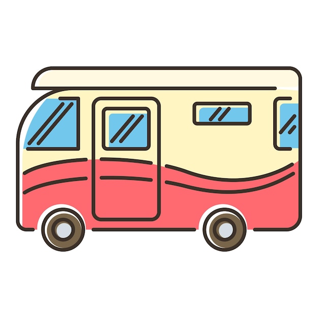 Camper van icon Flat illustration of vector icon for web