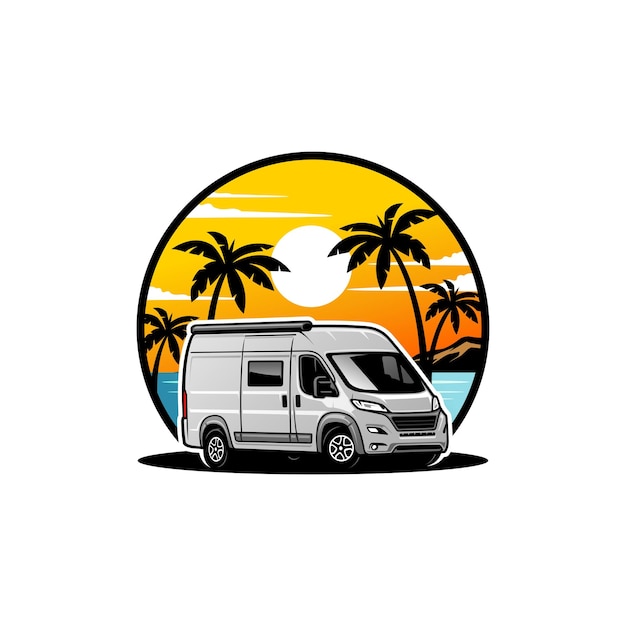 camper van or motor home illustration vector