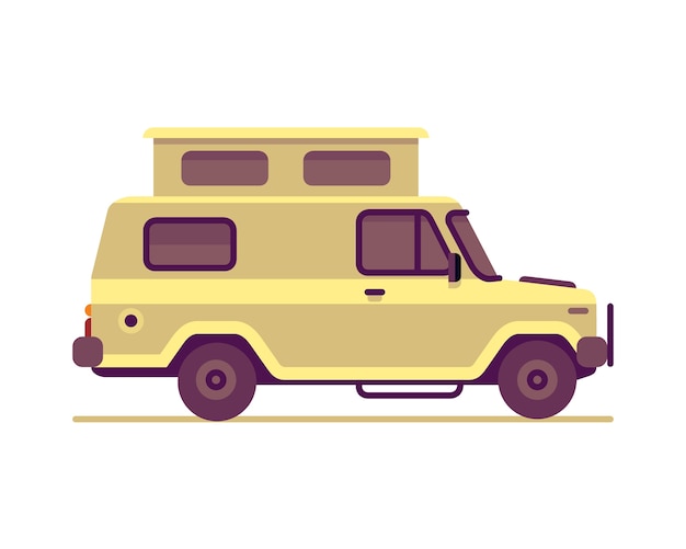 Camper van vlakke stijl vector illustratie