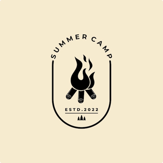 Vector campfire badge logo vector illustration template design