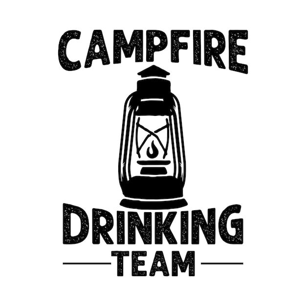 Campfire drinking team camping tshirt